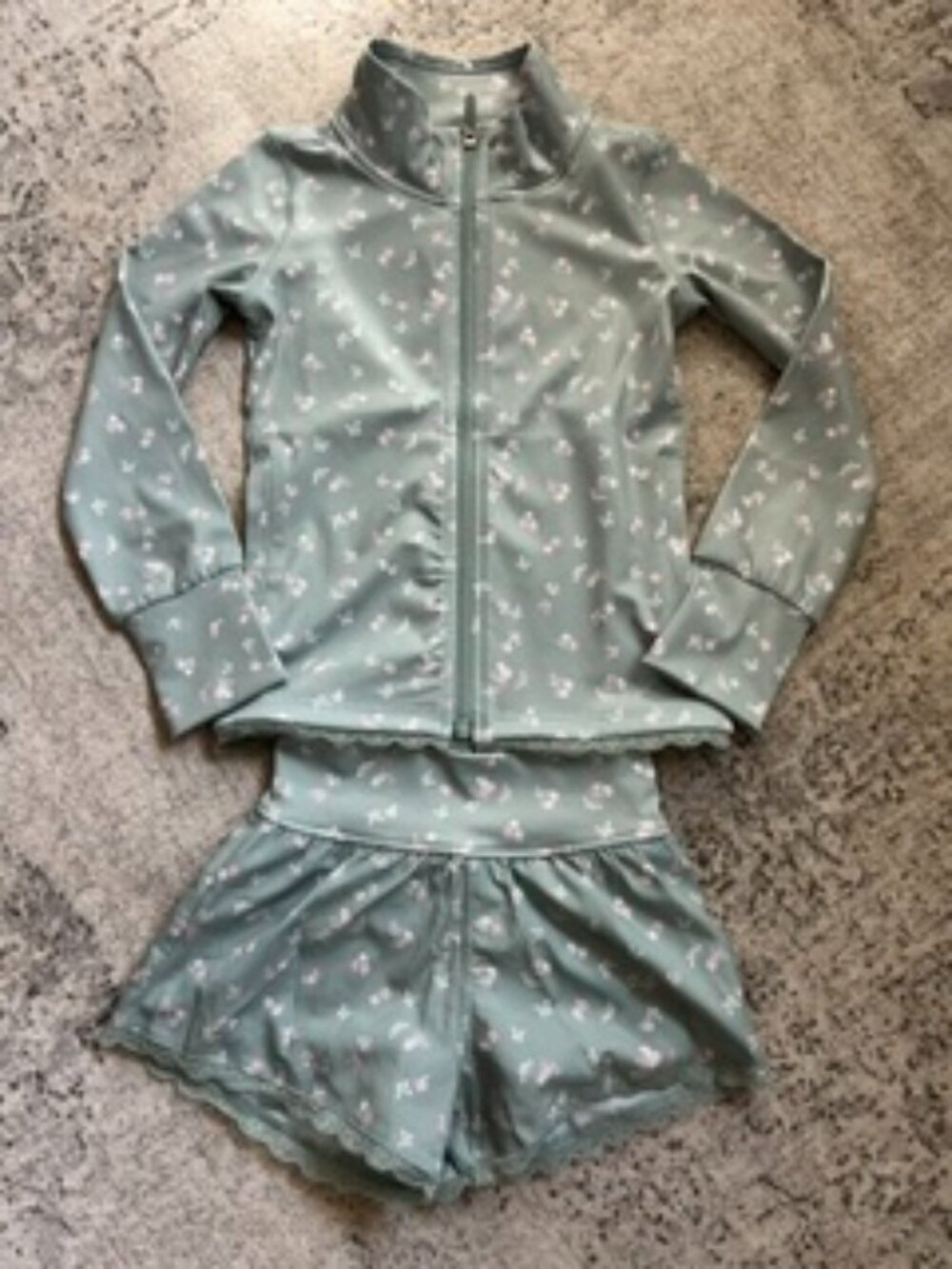 Abercrombie Kids YPB Full-Zip Active Sweatshirt + Shorts Matching Set Girls 5-6